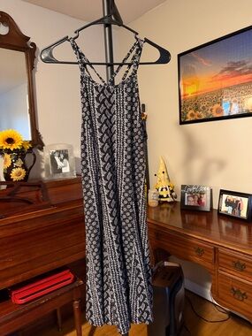 Mudd Black and White Printed Maxi Dress